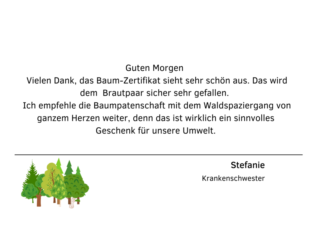 Baumpate Augsburg, Zukunftswald CO2 senken, Klima retten, Geschenk für Brautpaare
